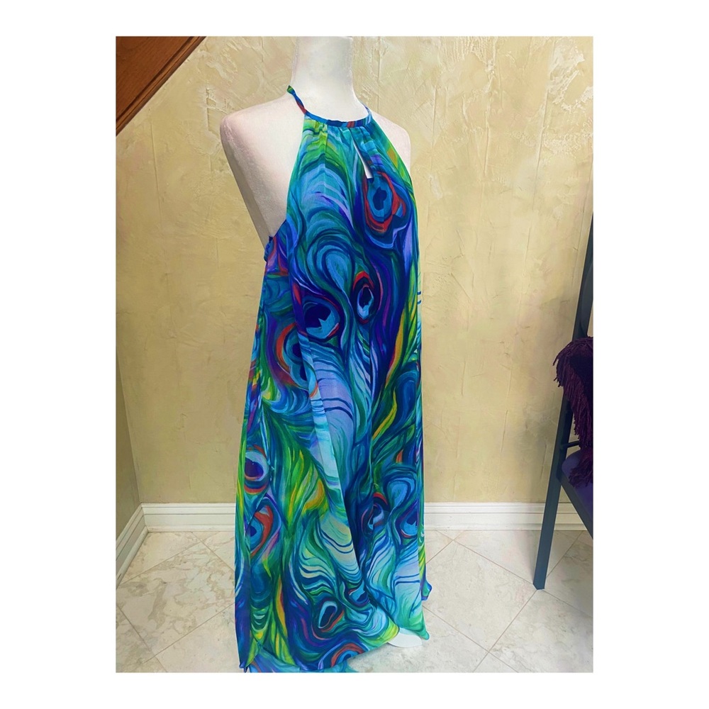 NWOT Exotic Print Halter Dress
